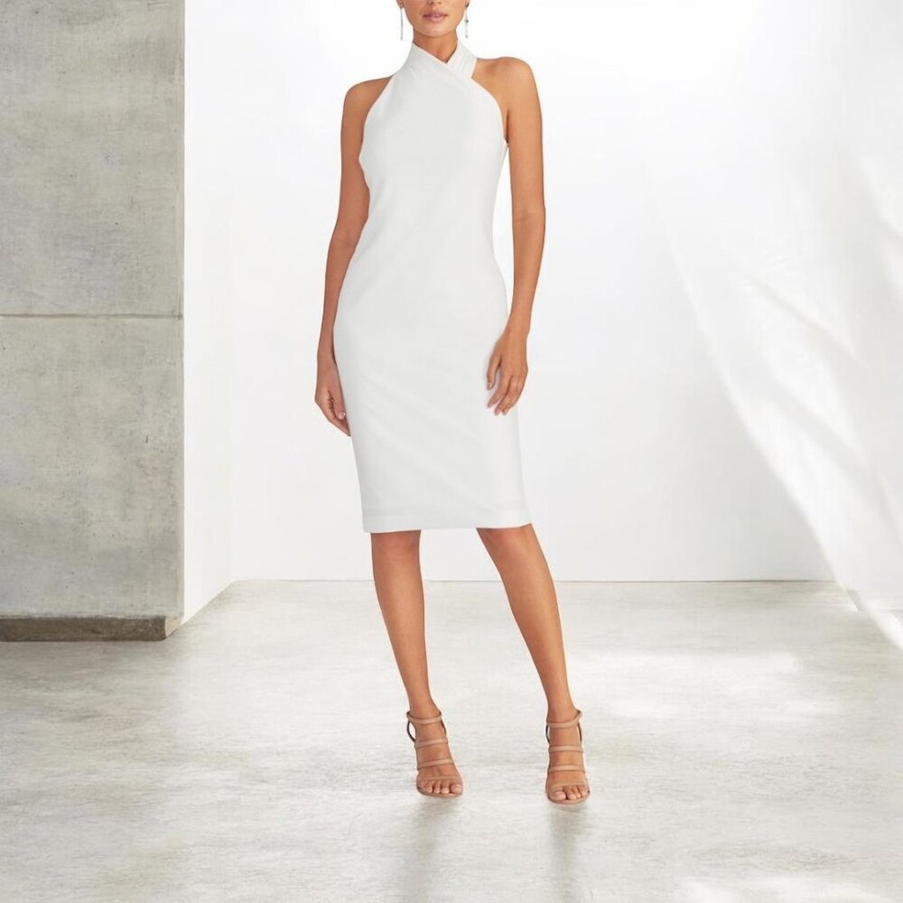 Rachel Roy White Halter Sheath Dress – Size M